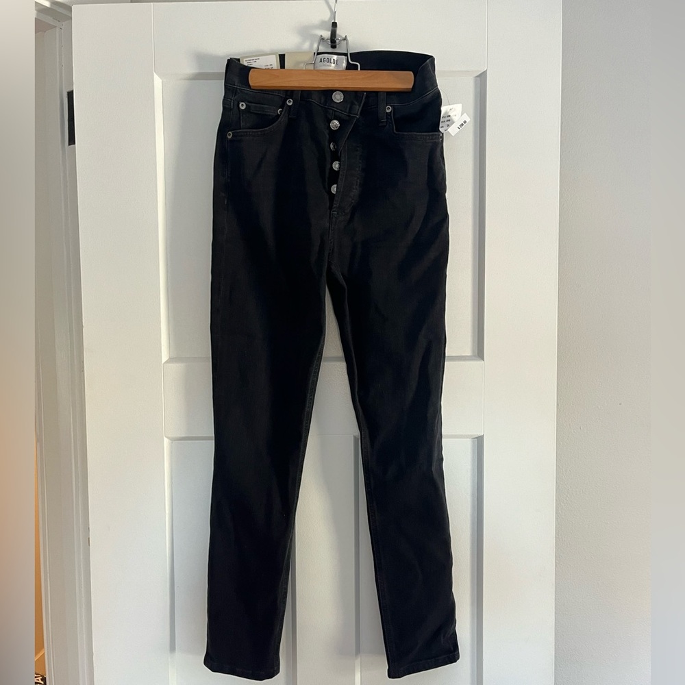 Agolde Black High-Rise Skinny Jeans